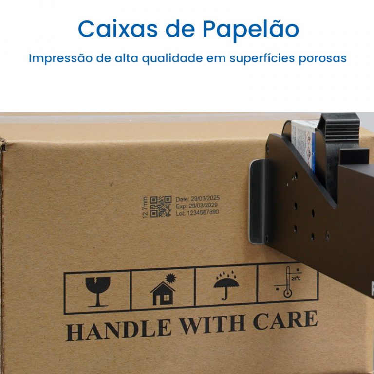 Aplicação em material poroso como caixa de papelão